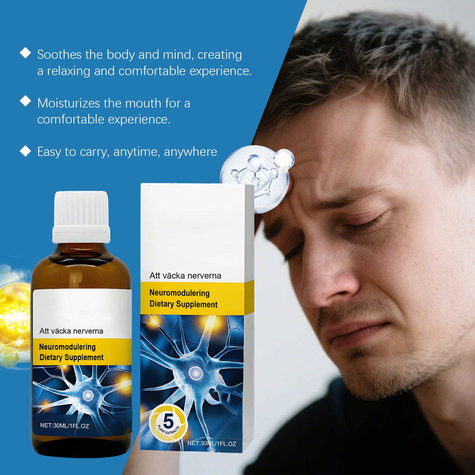 Health Wellness Energy - Dietary Supplement Drops Gentle Formula Stress