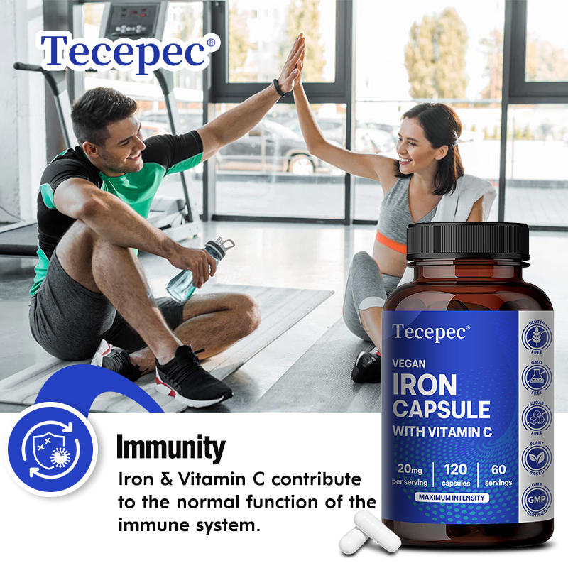 Health Wellness Vitamins - Iron Supplement with Vitamin C -