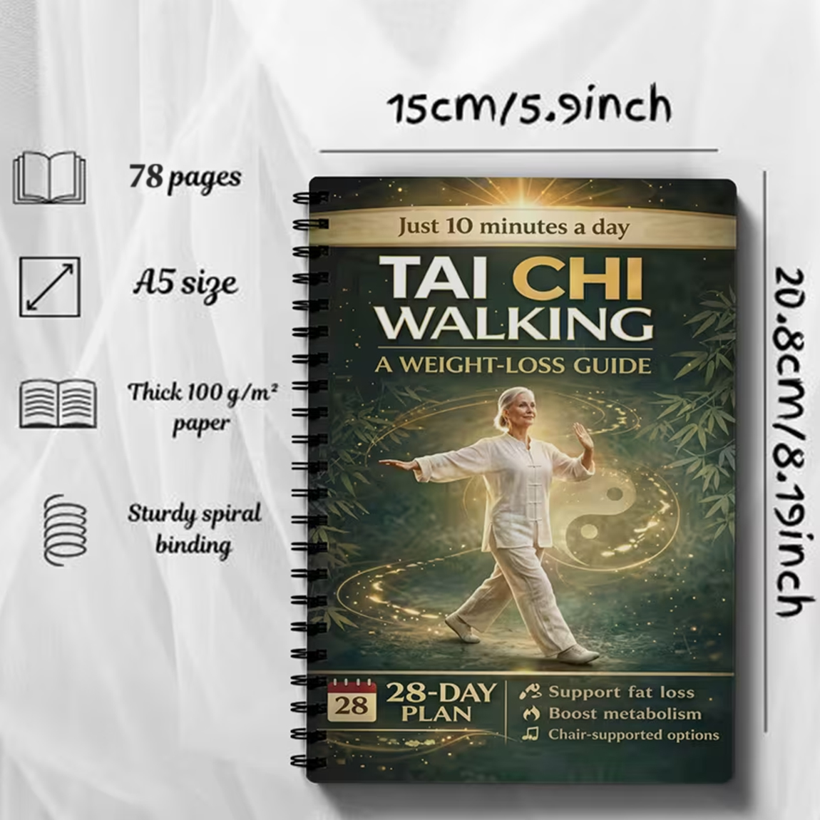 Tai Chi Walking Guide Notebook - Fitness Journal Planner recensione e prezzo