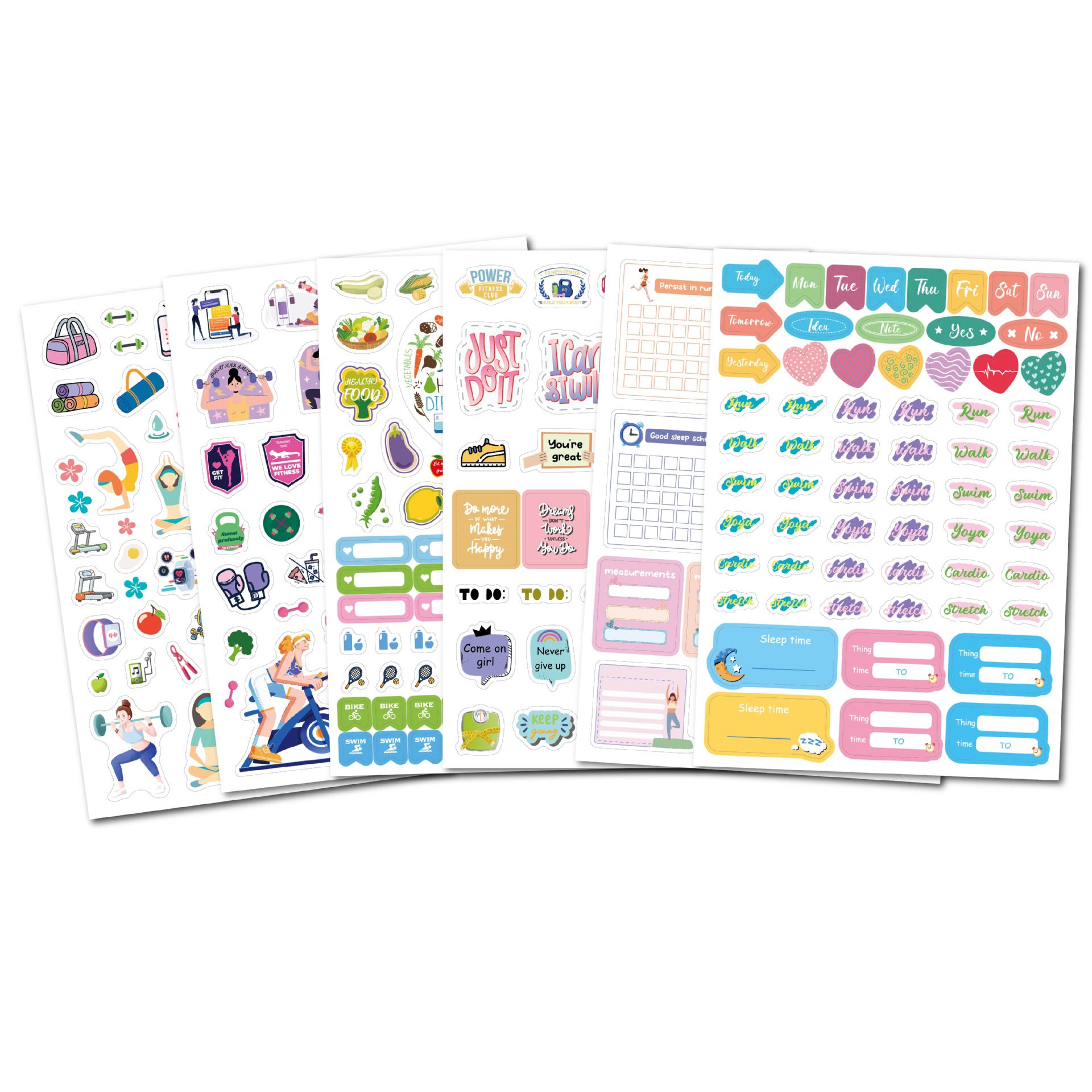 4 sheets/set Fitness Stickers  - Fitness Journal Planner recensione e prezzo